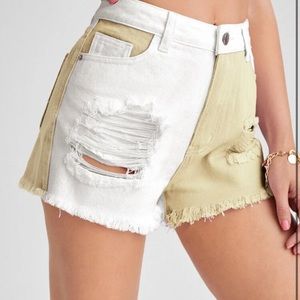 Yellow and white shorts